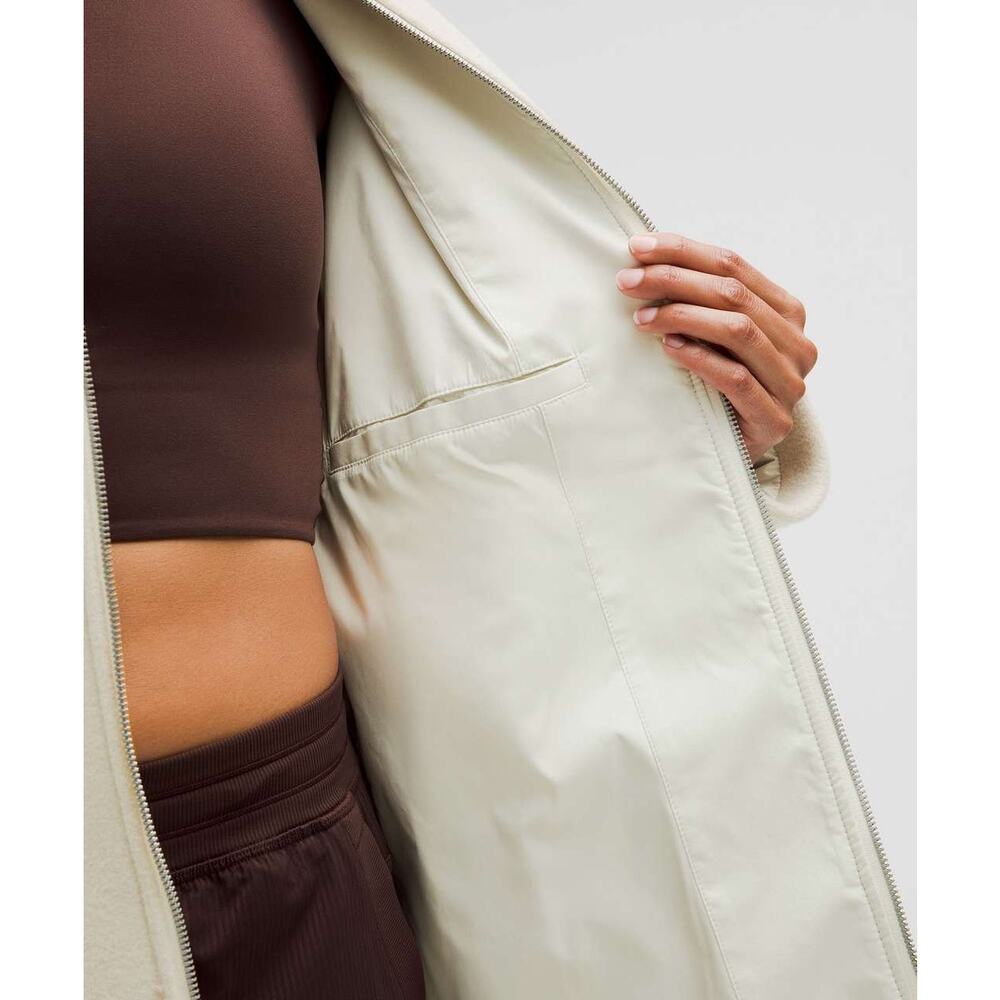 Lululemon Relaxed-Fit Zip-Front Wool Coat Bone Size M NWT - Picture 12 of 16